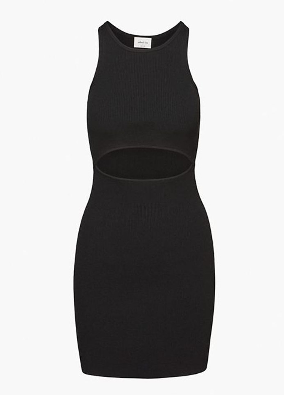 Aritzia Wilfred Free Sleeveless Cut-out Knit Tank Mini Dress Black Women XS Goth
